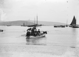 Crew boating off nets, Levenwick