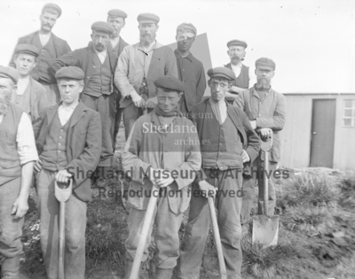 Group of road labourers
