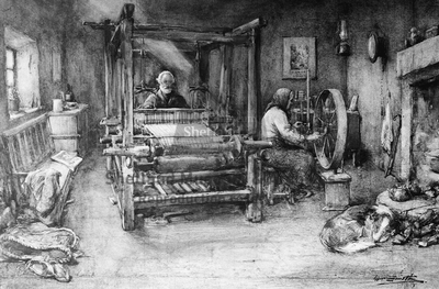  Painting of weaving and spinning