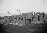 Men at the building of the Boddam Hall