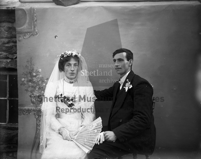Wedding portrait of Margaret Spence and John Hughson