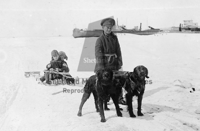 Boys with dog sled, Siberia