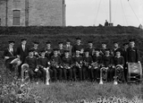 Lerwick Brass Band; outside County Buildings