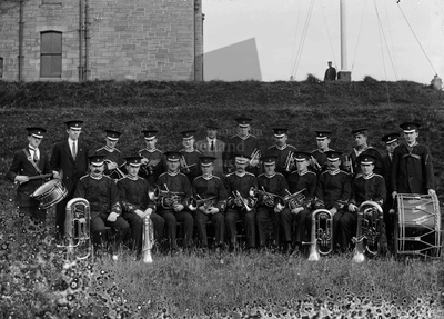 Lerwick Brass Band; outside County Buildings