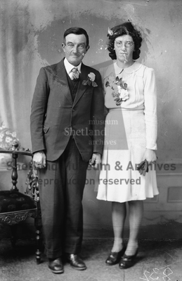 Wedding portrait, Arthur Abernethy and Barbara Tait
