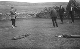 Golfers on the golf course, Bressay