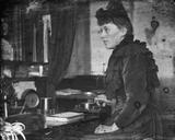 May Fraser, working telegraph in Baltasound 