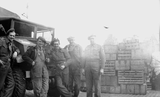 Soldiers on Victoria Pier, with army truck