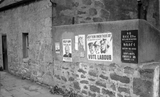 Election posters on air raid shelter, Freefield