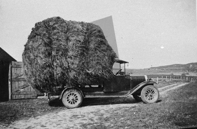 Lorry loaded with hay