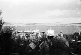 View over Lerwick of North boats at Victoria Pier