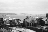 View over Lerwick of North boats at Victoria Pier