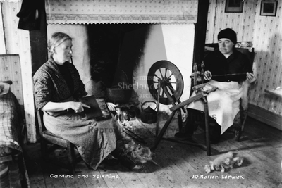 Spinning and carding by a fireside